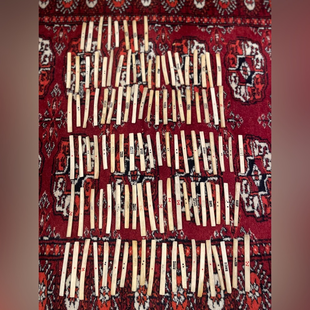 Set Of 108 Antique Bone Mahjong Scoring sticks